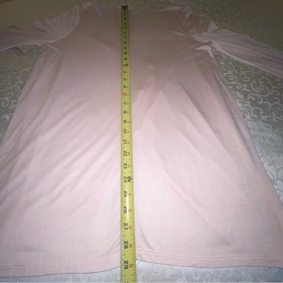 Coldwater Creek Open Front Lightweight Roll Tab Cardigan Tunic In Pale Pink - Picture 12 of 16